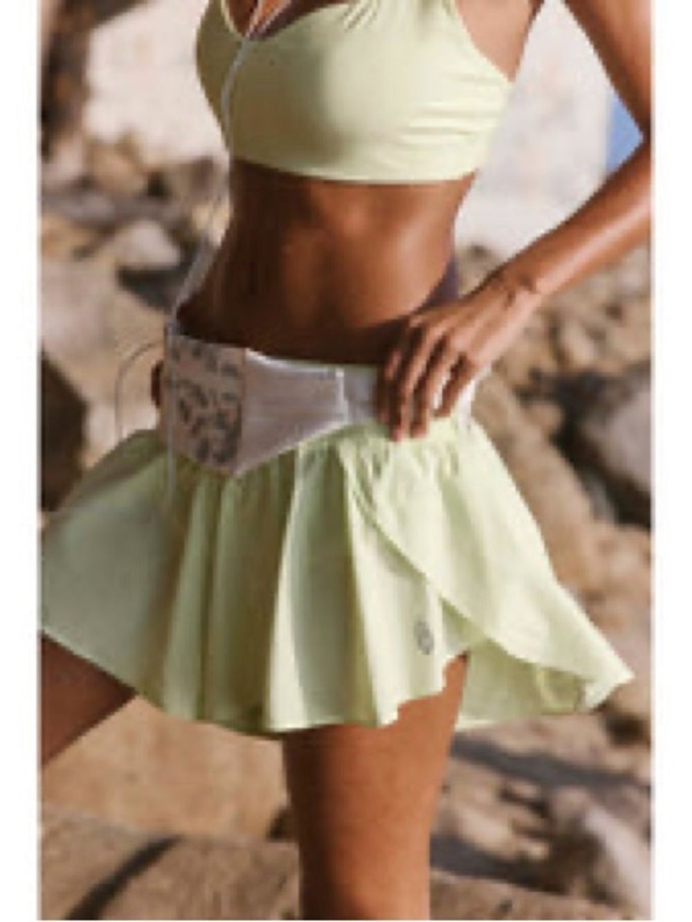 Free People Women's Light Lime Athletic Shorts Large - Picture 5 of 9
